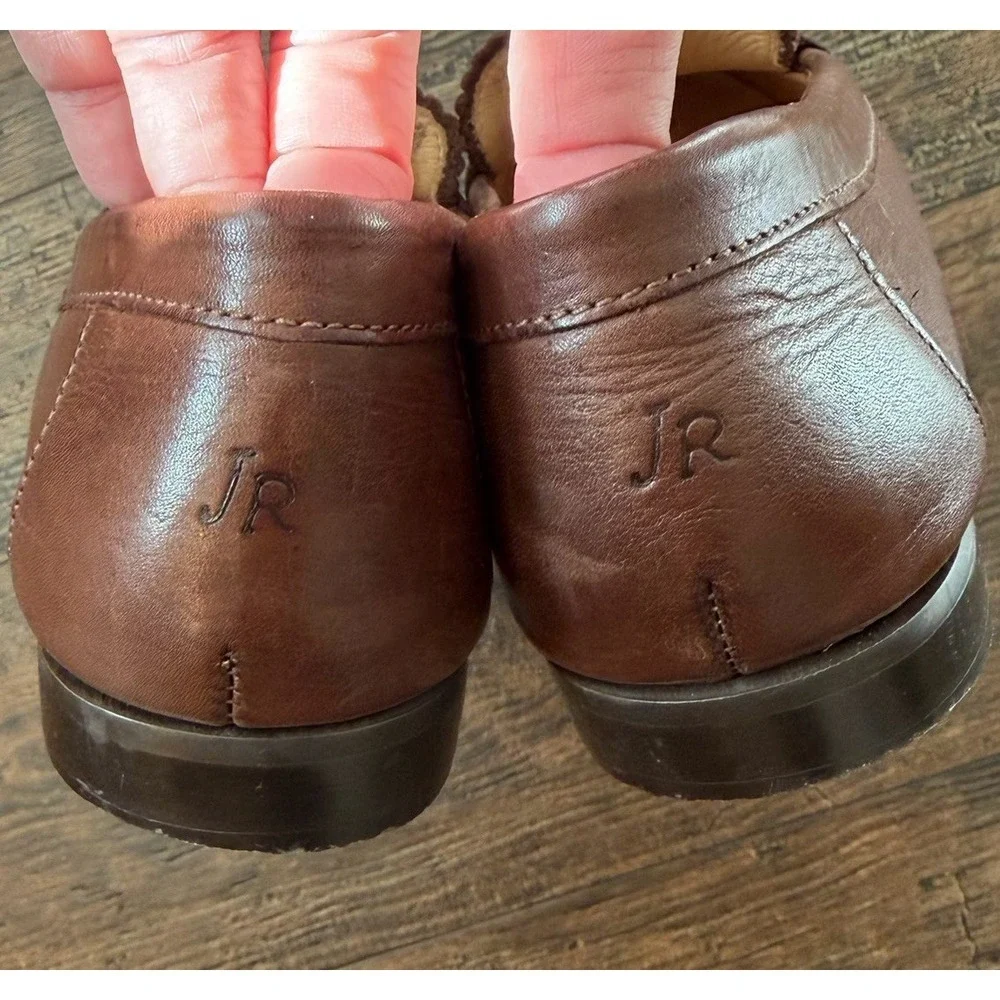 Jack Rogers Quinn Penny Loafers Sz 10 Brown Leather Academic Classic Brazil Made